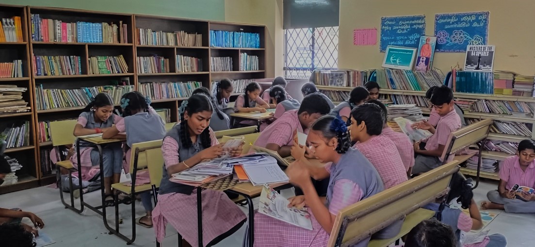 Library at Chennai High School New Market Farm